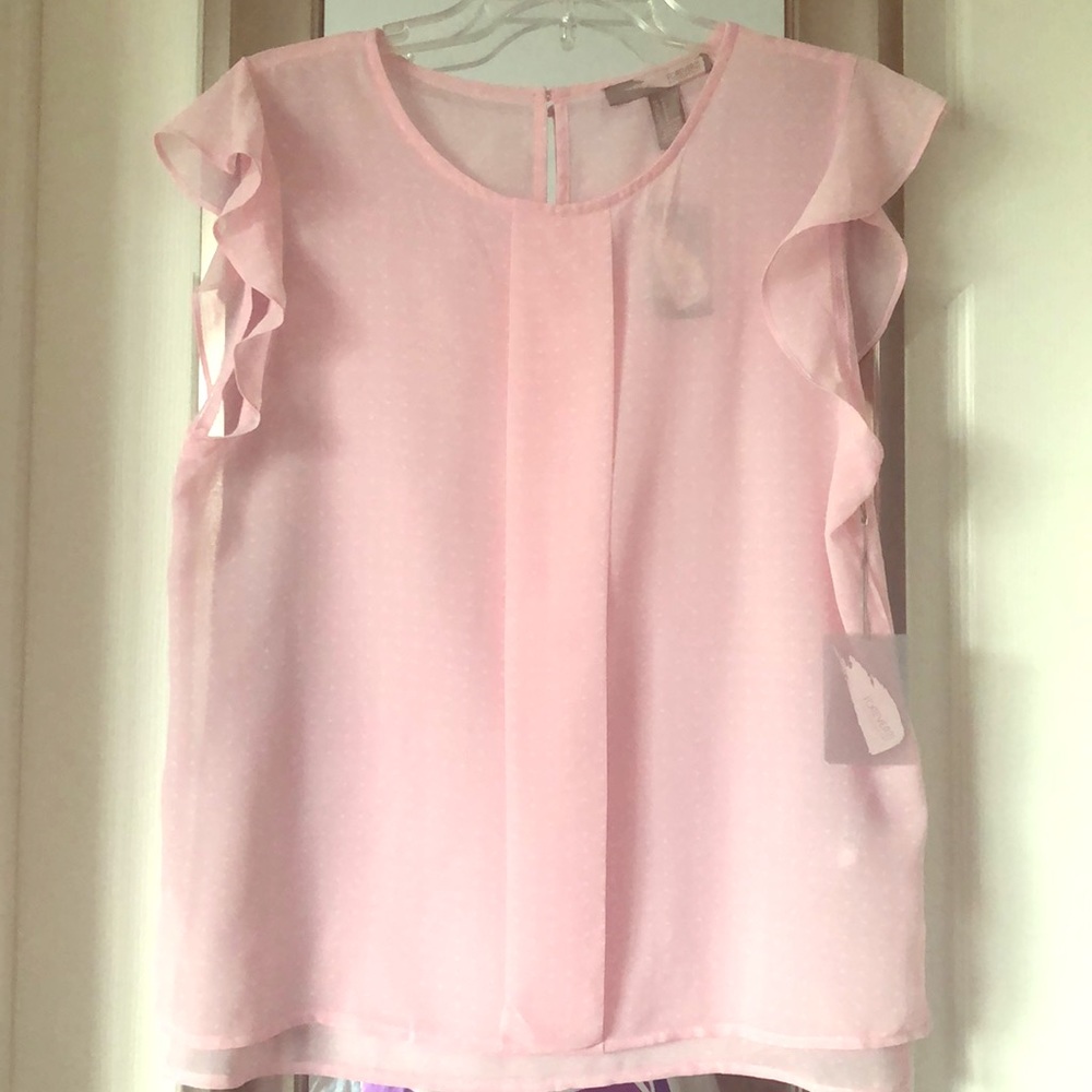 NWT Forever 21 Flutter Sleeve Dotted Top